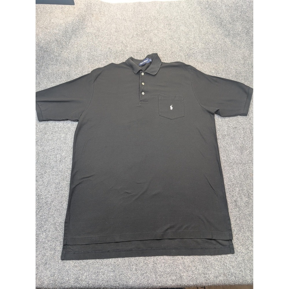 Polo Ralph Lauren Polo Shirt Mens XL Black Pocket Pony Golf Short Sleeve Pique